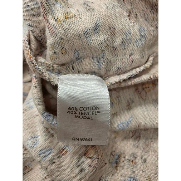 J. Jill Floral Print Boho Blouse Womens Size M Cotton Blend Henley Floral - Picture 7 of 7